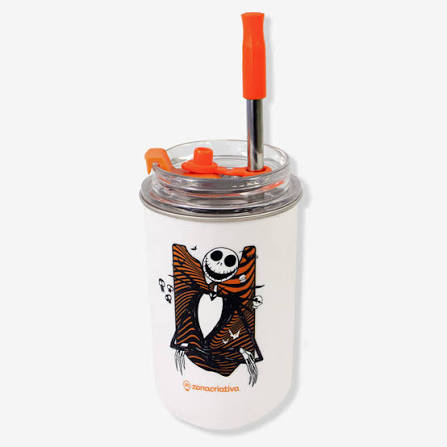Copo Neo com canudo 300 ml Jack Skellington